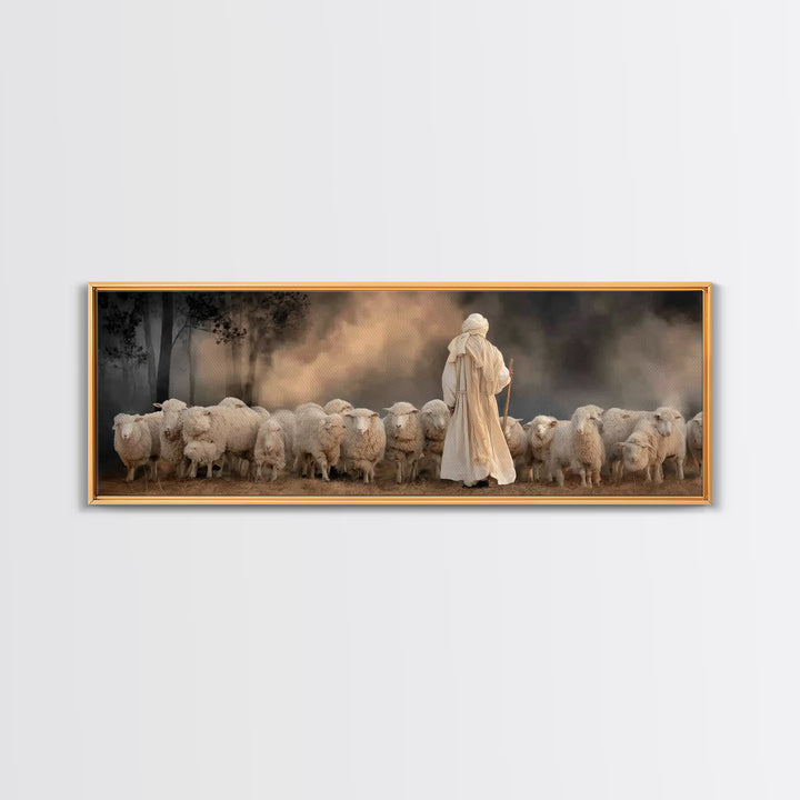 Among The Faithful | Framed Canvas Print | Christian Art Canvas | Christian Wall Art | Jesus Painting | Panoramic Frame | Christian Decorat