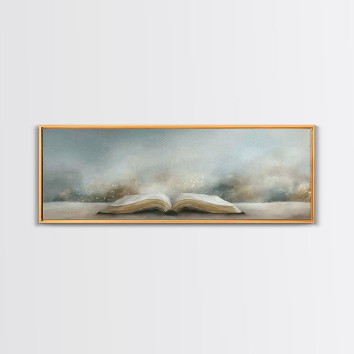 Bible Illumined – Framed Canvas Print – Panoramic Art – Christian Art Canvas – Christian Art – Christian Wall Art – Subtle Christian Art