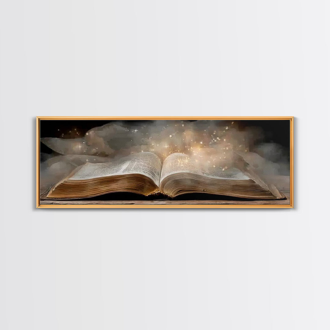 Light Of Wisdom, Framed Canvas Print, Christian Wall Art, Christian Art Canvas, Panoramic Art, Christian Painting, Christmas Art