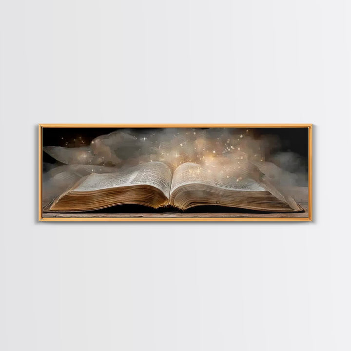 Light Of Wisdom, Framed Canvas Print, Christian Wall Art, Christian Art Canvas, Panoramic Art, Christian Painting, Christmas Art