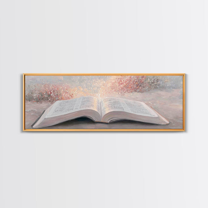 Blossoms Of Faith – Framed Canvas Print – Christian Wall Art – Christian Art Canvas – Panoramic Wall Art – Christian Painting – Christmas A