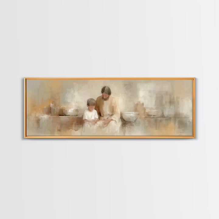 Guiding Lantern Path – Framed Canvas Print – Christian Wall Art – Panoramic Print – Christian Art Canvas – Christian Decor – Christmas Art