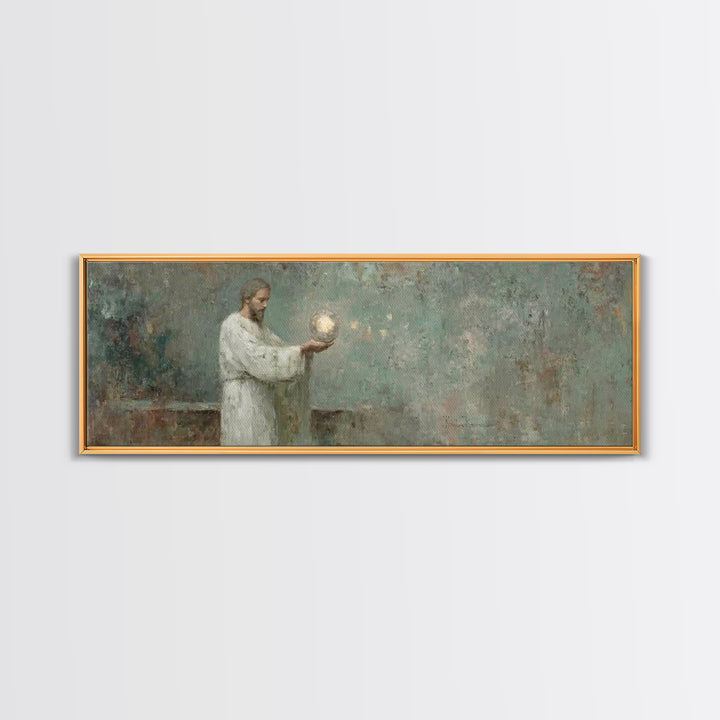 Lantern Of Grace | Framed Canvas Print | Christian Wall Art | Panoramic Frame | Christian Art Canvas | Christian Decor | Jesus Painting | C