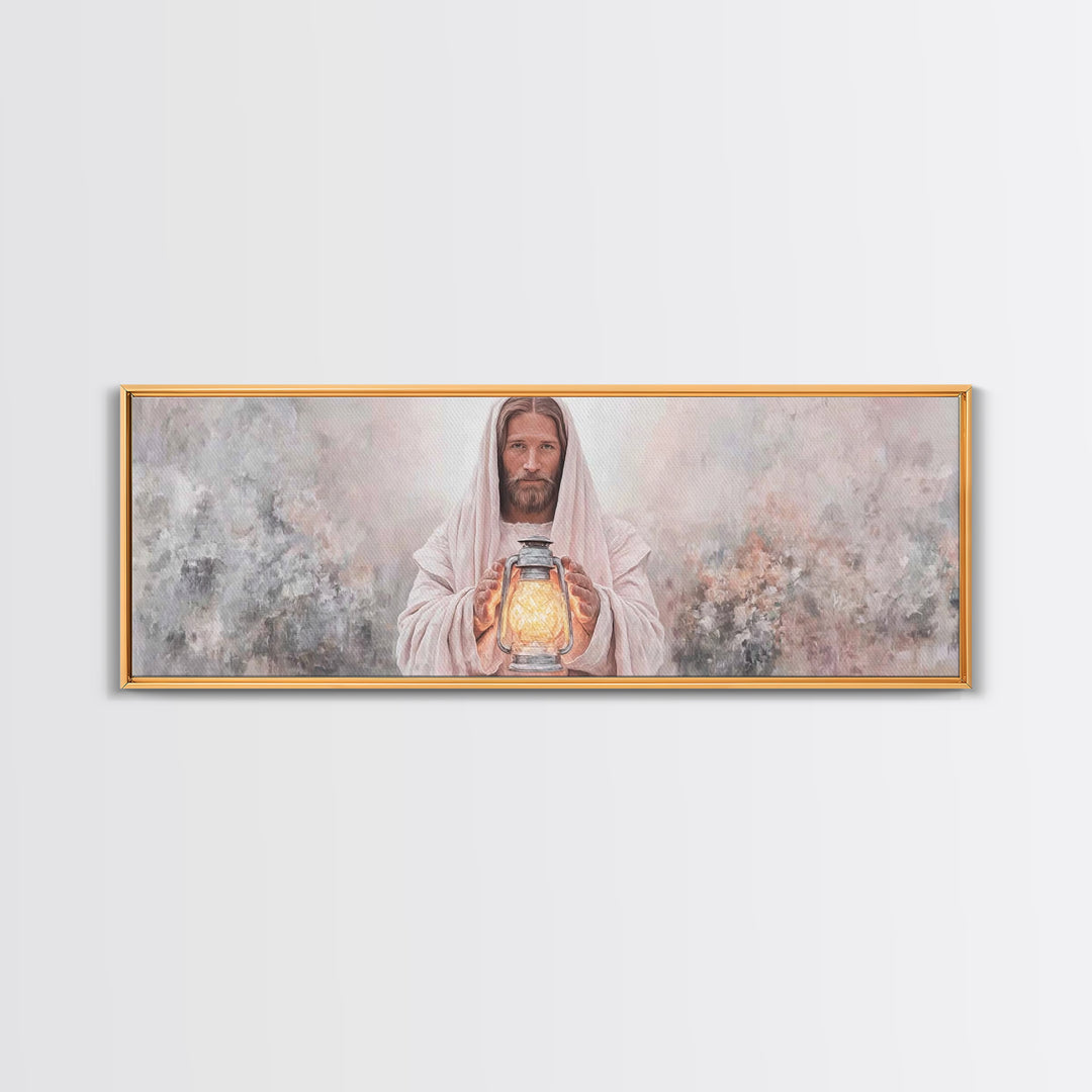 Radiant Mercy Glow, Framed Canvas Print, Panoramic Print, Christian Art Canvas, Christian Wall Art, Jesus Painting, Christian Decor, Christ