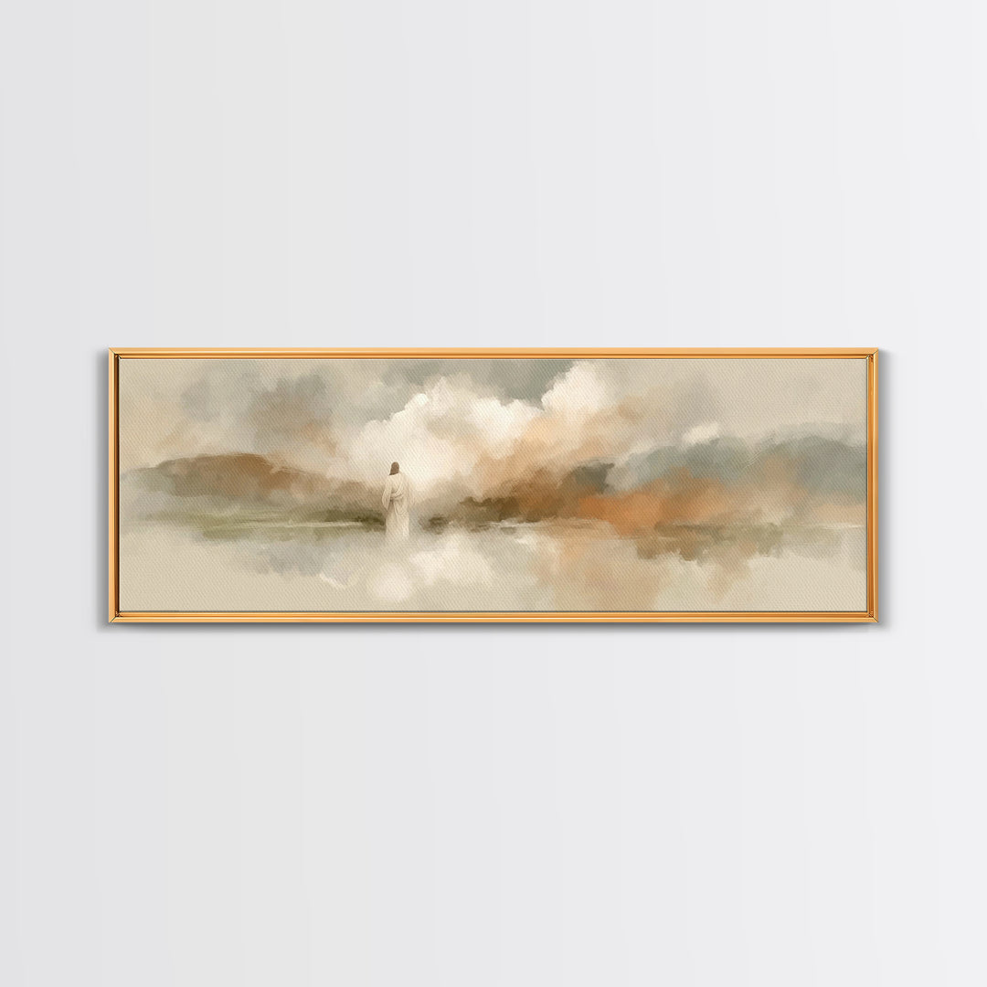 Light Of Peace | Framed Canvas Print | Panoramic Wall Art | Christian Art Canvas | Jesus Painting | Christian Christmas Art | Christian Dec