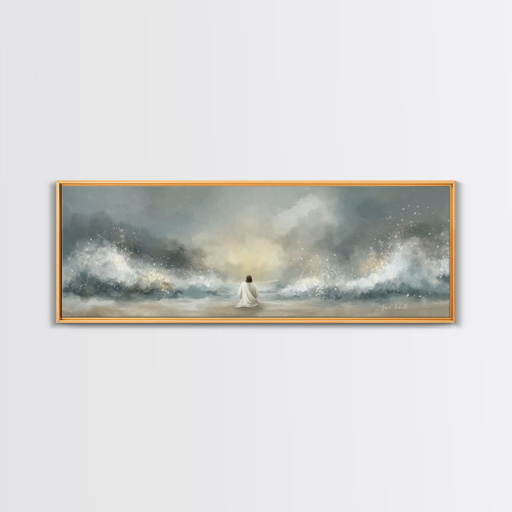 Dawn Of Glory | Framed Canvas Print | Panoramic Art | Christian Wall Art | Jesus Painting | Christian Art Print | Christian Christmas Art