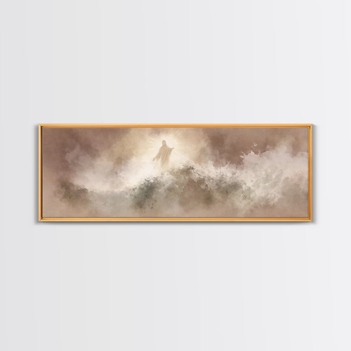 Radiant Horizon – Framed Canvas Print – Panoramic Wall Art – Christian Art – Jesus Painting – Modern Christian Art – Christian Decor