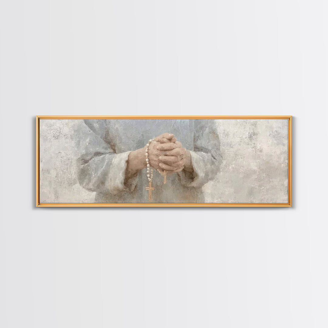 Gentle Spirit Light – Framed Canvas Print – Christian Wall Art – Christian Art – Panoramic Frame – Christian Painting – Christmas Art