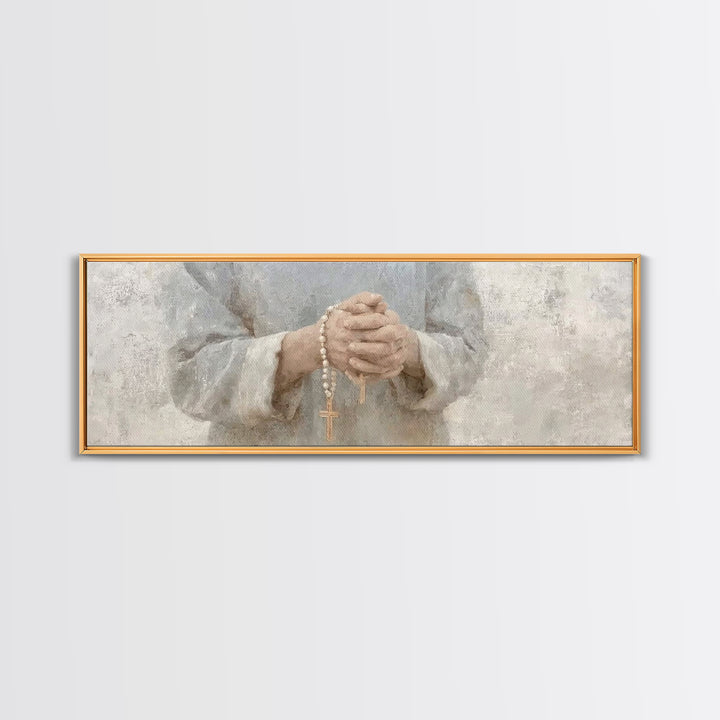 Gentle Spirit Light – Framed Canvas Print – Christian Wall Art – Christian Art – Panoramic Frame – Christian Painting – Christmas Art