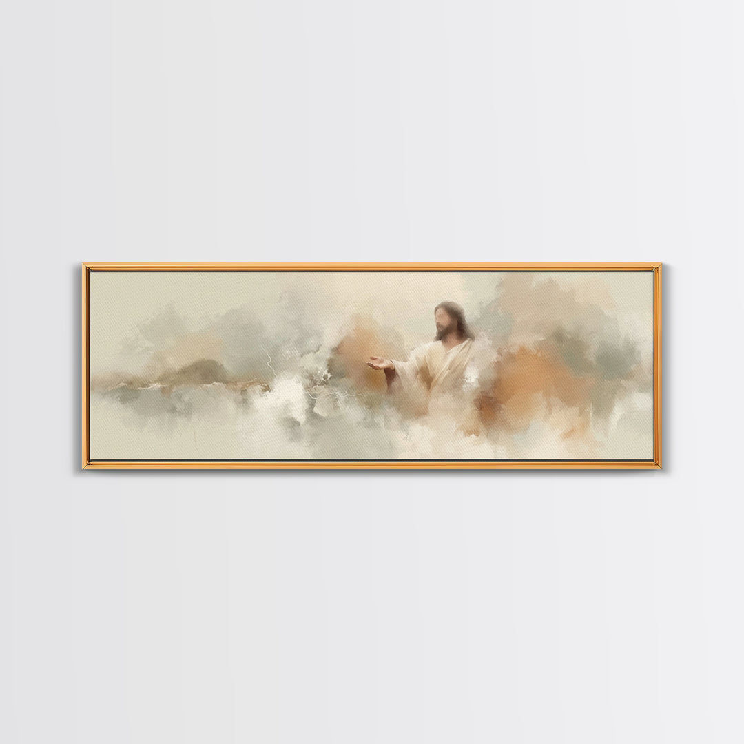 Sacred Invitation – Framed Canvas Print – Panoramic Print – Christian Art – Jesus Painting – Christian Wall Art – Unique Christian Art