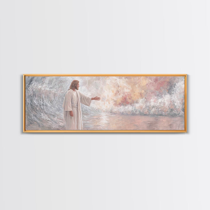 Light Of Hope – Framed Canvas Print – Panoramic Painting – Christian Art Canvas – Christian Wall Art – Jesus Painting – Subtle Christian Ar