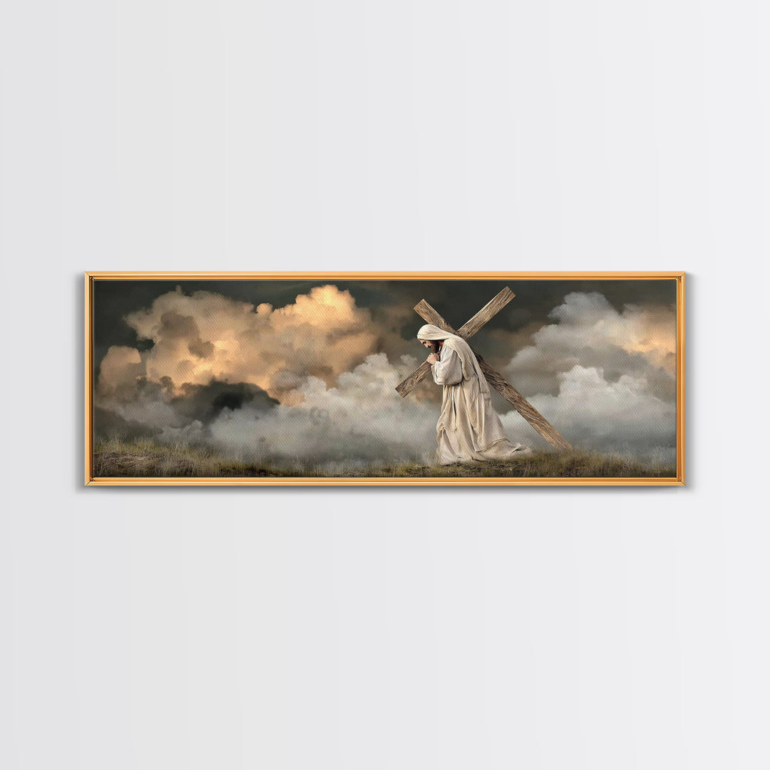 Path Of Mercy – Framed Canvas Print – Christian Wall Art – Jesus Painting – Panoramic Art – Christian Art Canvas – Christian Decor
