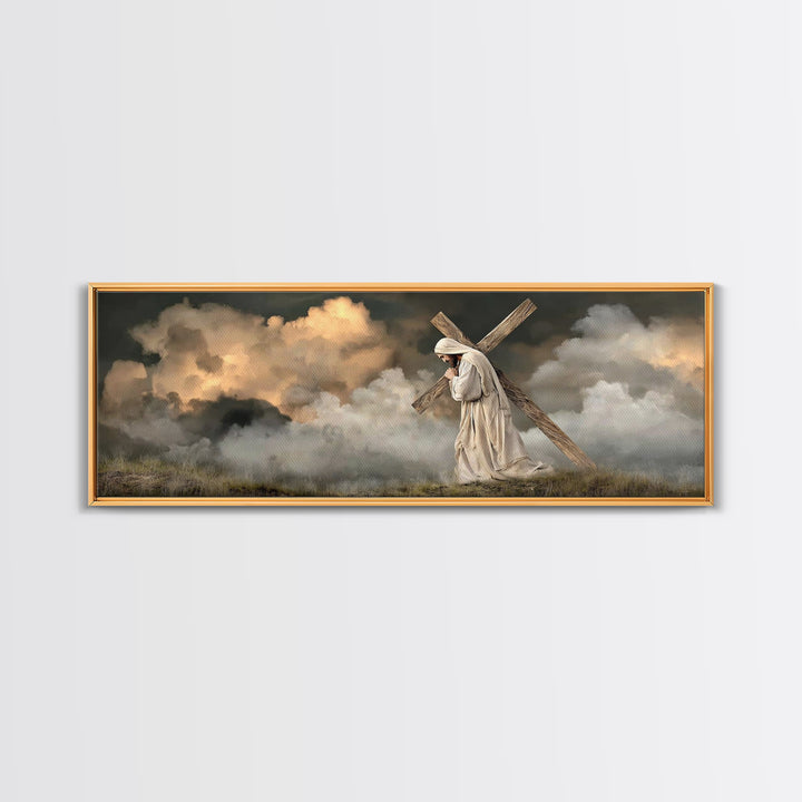 Path Of Mercy – Framed Canvas Print – Christian Wall Art – Jesus Painting – Panoramic Art – Christian Art Canvas – Christian Decor