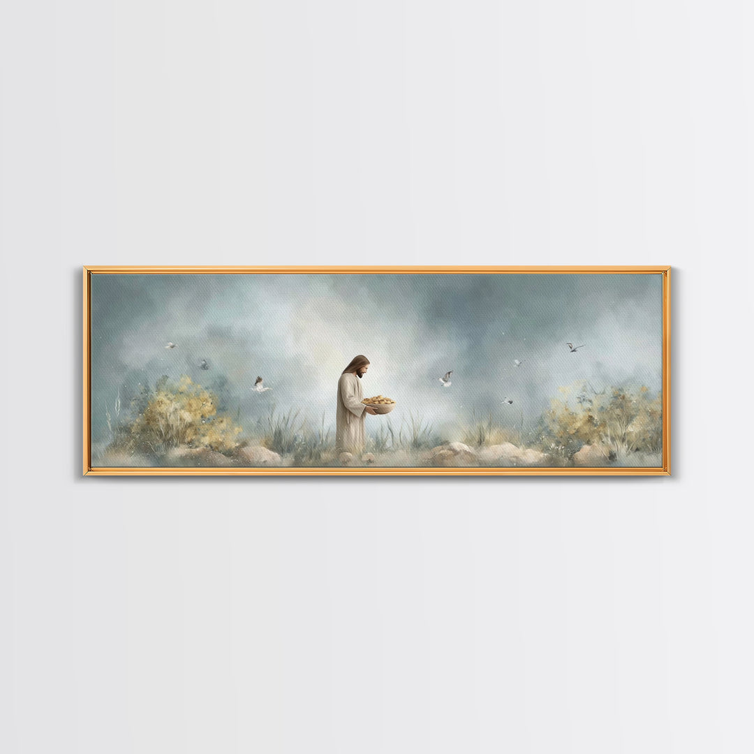 Gift Of Abundance – Framed Canvas Print – Christian Art Canvas – Panoramic Frame – Christian Wall Art – Jesus Painting – Christian Art