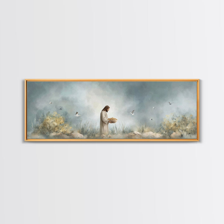 Gift Of Abundance – Framed Canvas Print – Christian Art Canvas – Panoramic Frame – Christian Wall Art – Jesus Painting – Christian Art