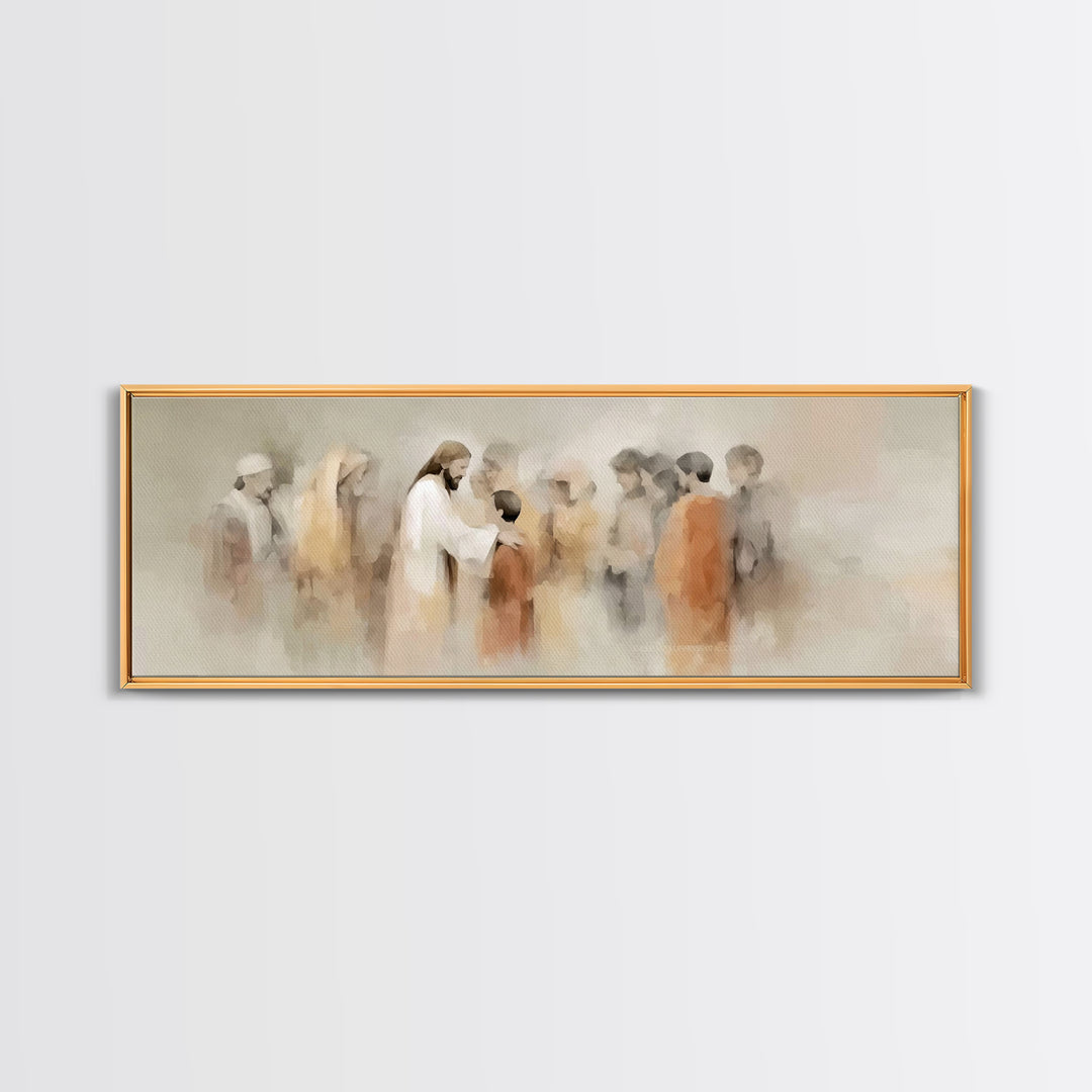 Compassionate Guide | Framed Canvas Print | Christian Wall Art | Christian Art Canvas | Panoramic Print | Jesus Painting | Christian Decor