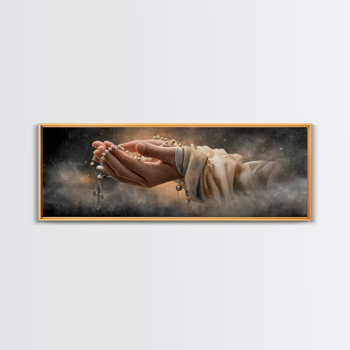 Graceful Prayer Bloom – Framed Canvas Print – Christian Art – Christian Wall Art – Panoramic Print – Christian Painting – Christmas Wall Ar