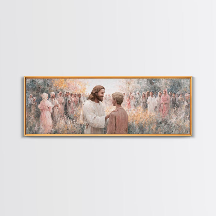 Fields Of Mercy – Framed Canvas Print – Christian Wall Art – Jesus Painting – Panoramic Art – Christian Art Canvas – Christian Decor