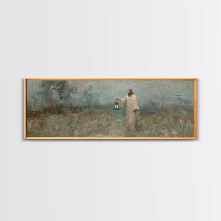 Dawn Of Peace – Framed Canvas Print – Christian Art – Jesus Painting – Panoramic Art – Christian Canvas – Vintage Christian Art