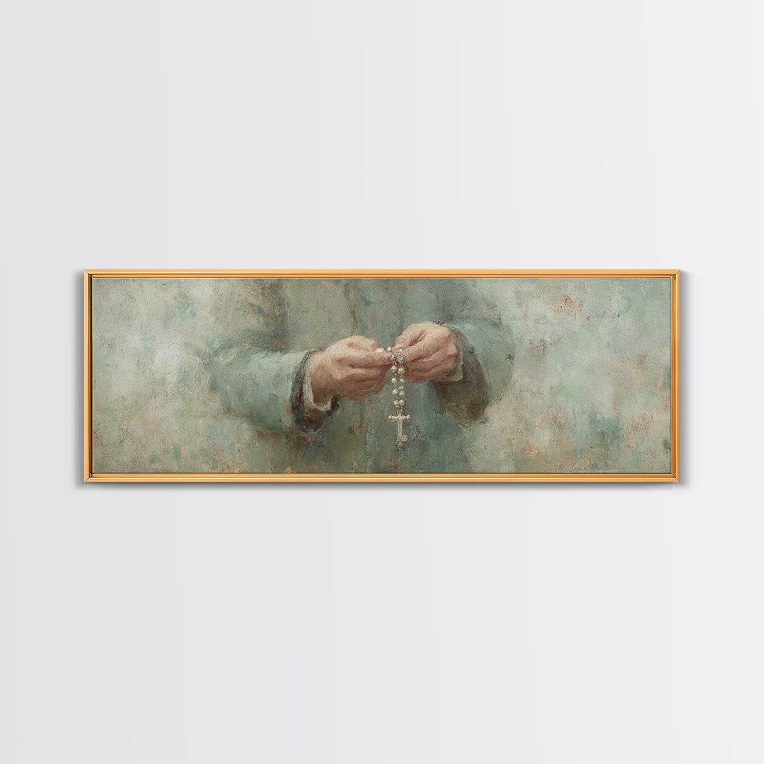 Grace In Stillness – Framed Canvas Print – Christian Wall Art – Christian Art Canvas – Panoramic Painting – Christian Art – Jesus Painting