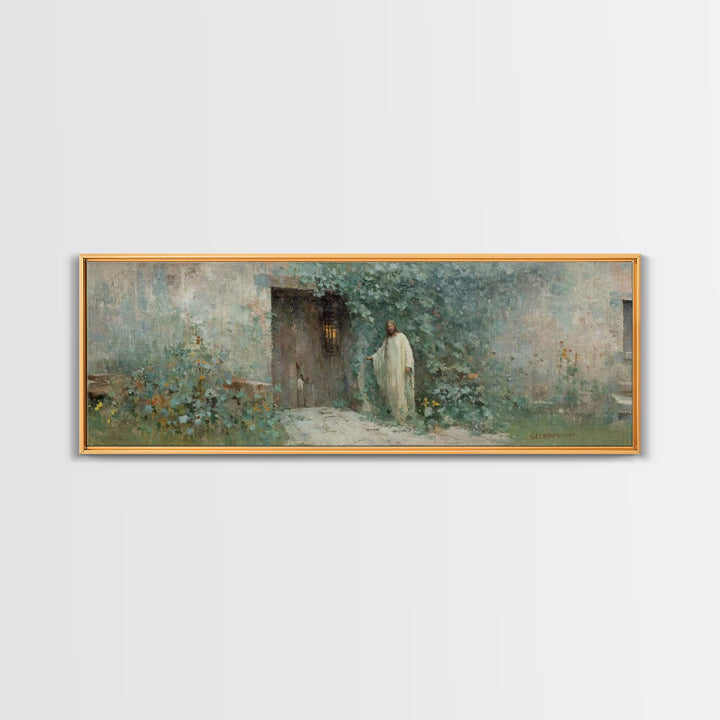 Doorway Of Grace – Framed Canvas Print – Christian Art – Jesus Painting – Panoramic Art – Christian Decor – Christian Gift – Large Christia