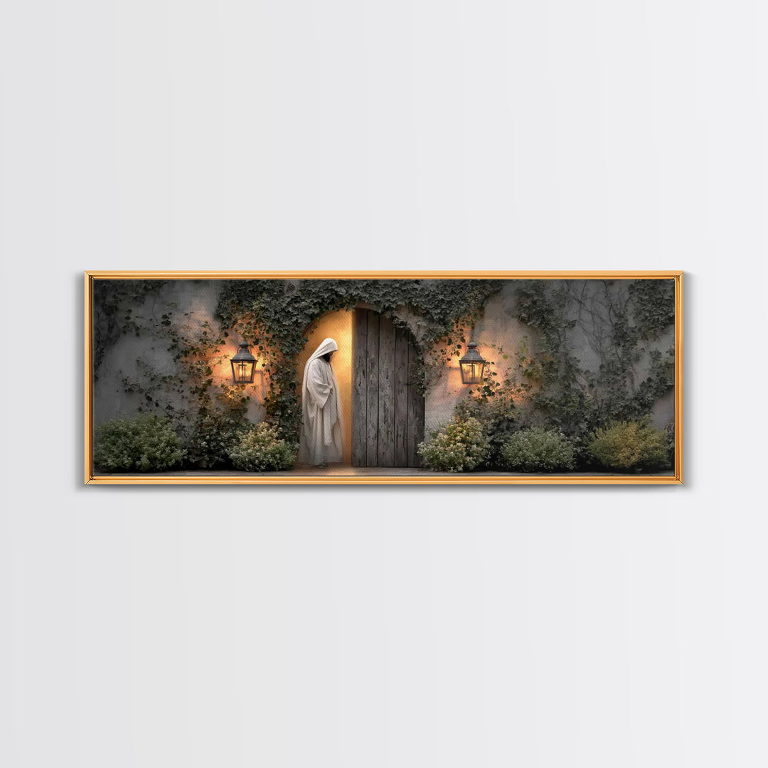 Vine-Covered Calling | Framed Canvas Print | Christian Art | Jesus Painting | Panoramic Art | Christian Decor | Christian Gift | Large Chri