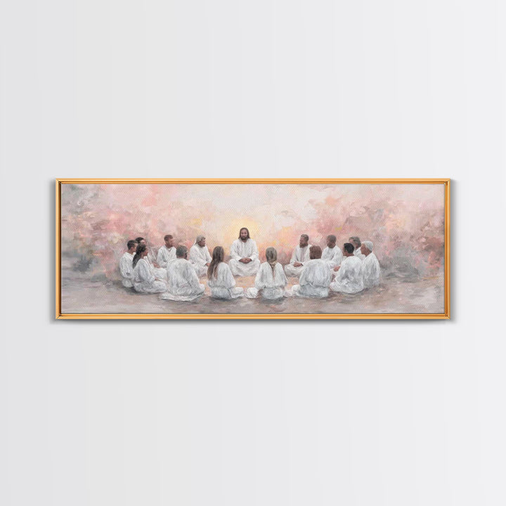 Circle Of Peace | Framed Canvas Print | Extra Wide Art | Christian Wall Art | Christian Art Canvas | Christian Painting | Jesus Art Print