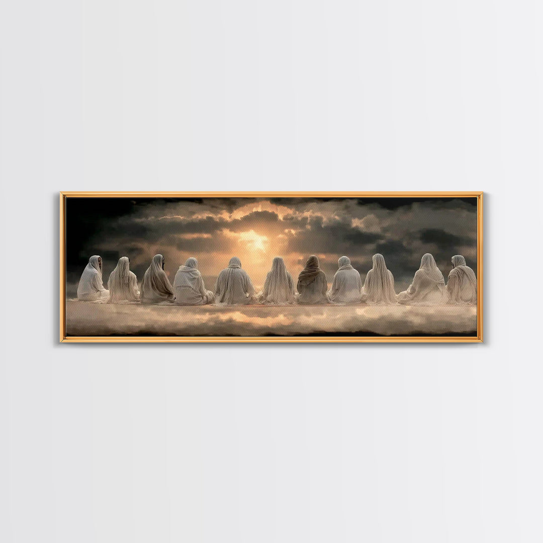 Sacred Dawn, Framed Canvas Print, Panoramic Art, Christian Christmas Art, Christian Art Canvas, Jesus Painting, Christian Wall Art