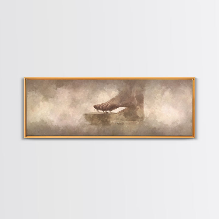 Sacrifice And Bloom, Framed Canvas Print, Christian Wall Art, Christian Art Canvas, Panoramic Wall Art, Christian Painting, Christian Art