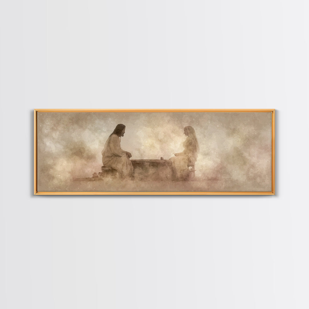 Well Of Mercy – Framed Canvas Print – Panoramic Painting – Christian Art Canvas – Jesus Painting – Christian Wall Art – Christian Art Work