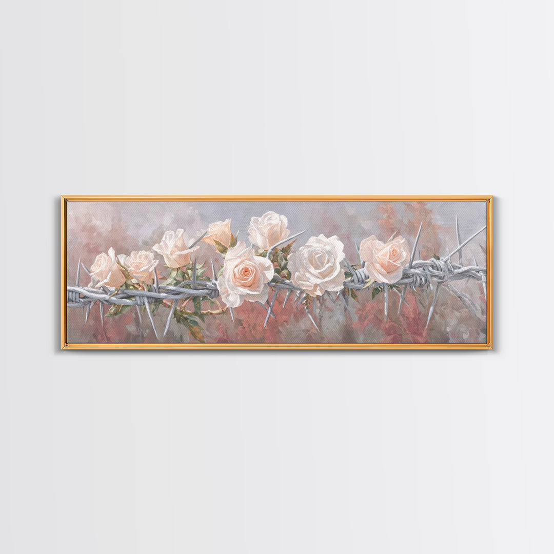 Thorns Of Grace | Framed Canvas Print | Christian Art | Christian Wall Art | Panoramic Art | Christian Painting | Christian Art Canvas
