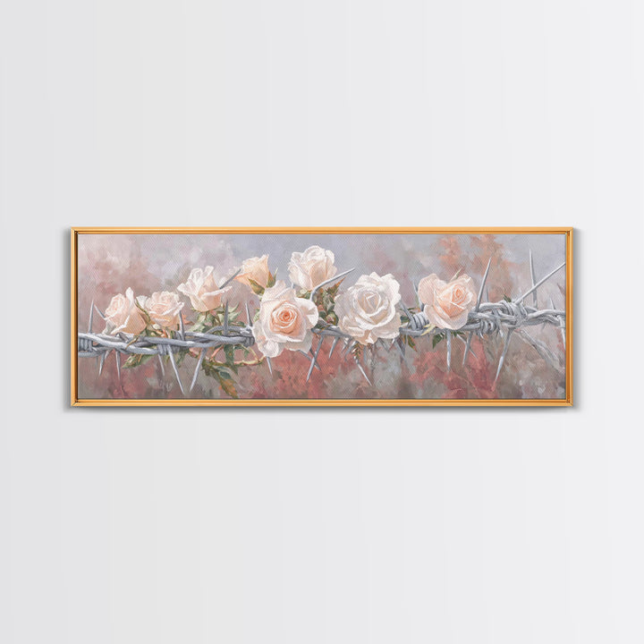 Thorns Of Grace | Framed Canvas Print | Christian Art | Christian Wall Art | Panoramic Art | Christian Painting | Christian Art Canvas