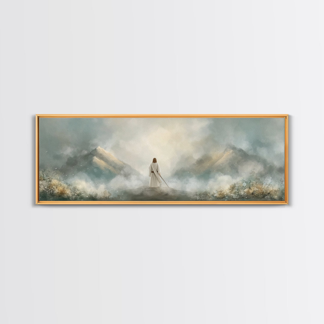Hills of Consolation | Framed Canvas Print | Christian Wall Art | Jesus Painting | Panoramic Painting | Christian Art Canvas | Christian Ch