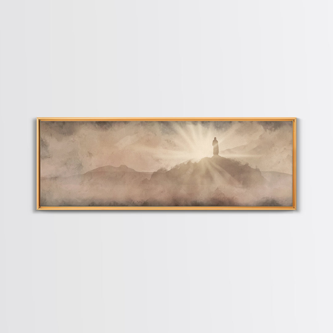 Ascension Glory – Framed Canvas Print – Christian Wall Art – Jesus Painting – Panoramic Art – Christian Art Canvas – Christian Christmas De