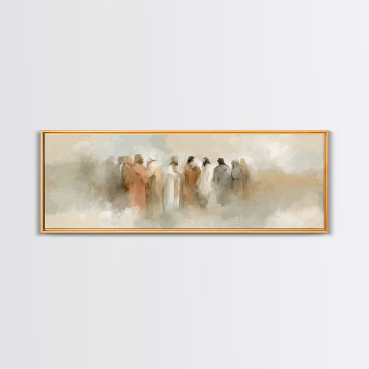 Clouds of Majesty | Framed Canvas Print | Christian Wall Art | Jesus Painting | Panoramic Wall Art | Christian Art Canvas | Vintage Christi