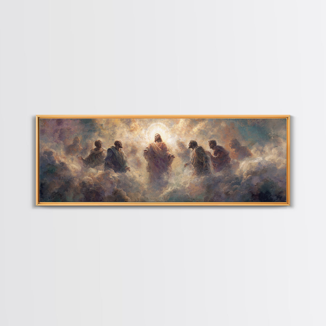 Circle Of Light | Framed Canvas Print | Christian Wall Art | Panoramic Painting | Jesus Painting | Christian Art Canvas | Large Christian A