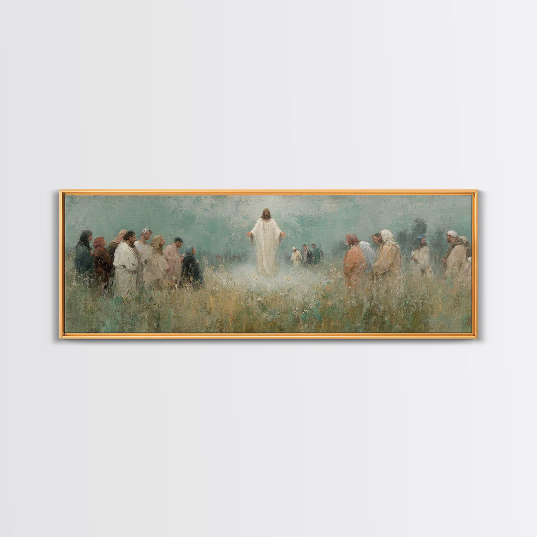 Fields Of Promise – Framed Canvas Print – Christian Wall Art – Panoramic Wall Art – Christian Art Canvas – Christian Painting – Modern Chri