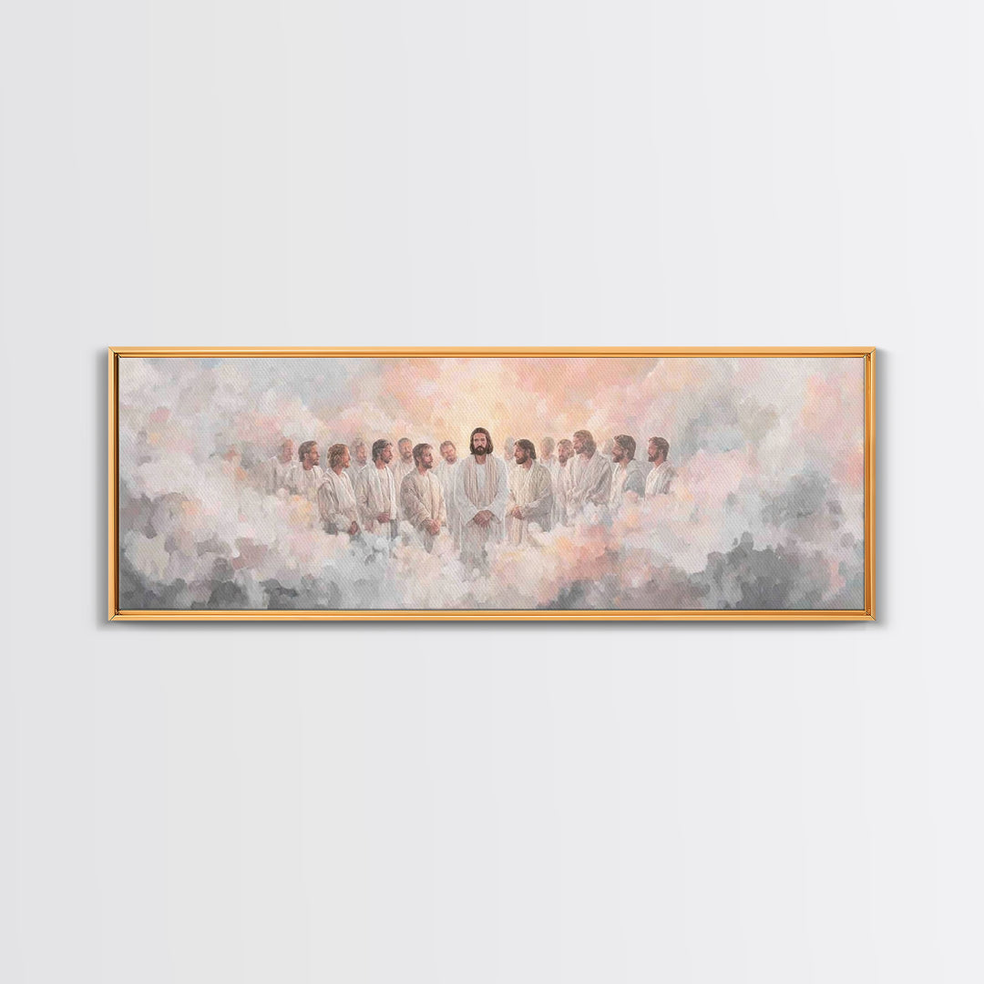 Celestial Assembly – Framed Canvas Print – Christian Wall Art – Panoramic Painting – Jesus Painting – Christian Art Canvas – Large Christia