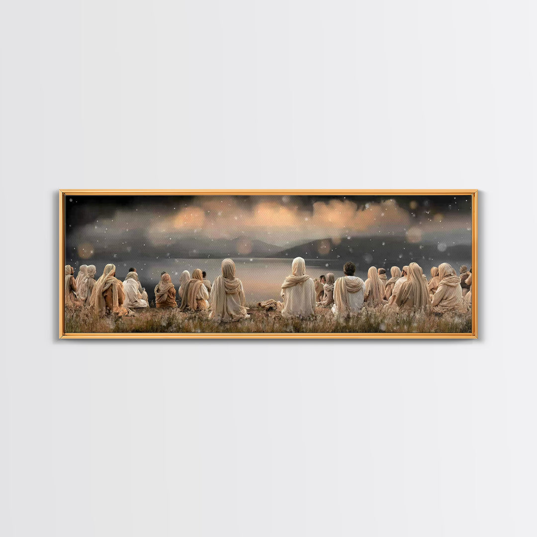 Twilight Disciples | Framed Canvas Print | Christian Wall Art | Panoramic Print | Jesus Painting | Christian Art Canvas | Moody Christian A