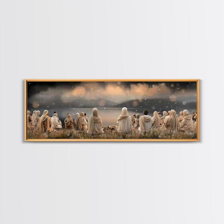 Twilight Disciples | Framed Canvas Print | Christian Wall Art | Panoramic Print | Jesus Painting | Christian Art Canvas | Moody Christian A