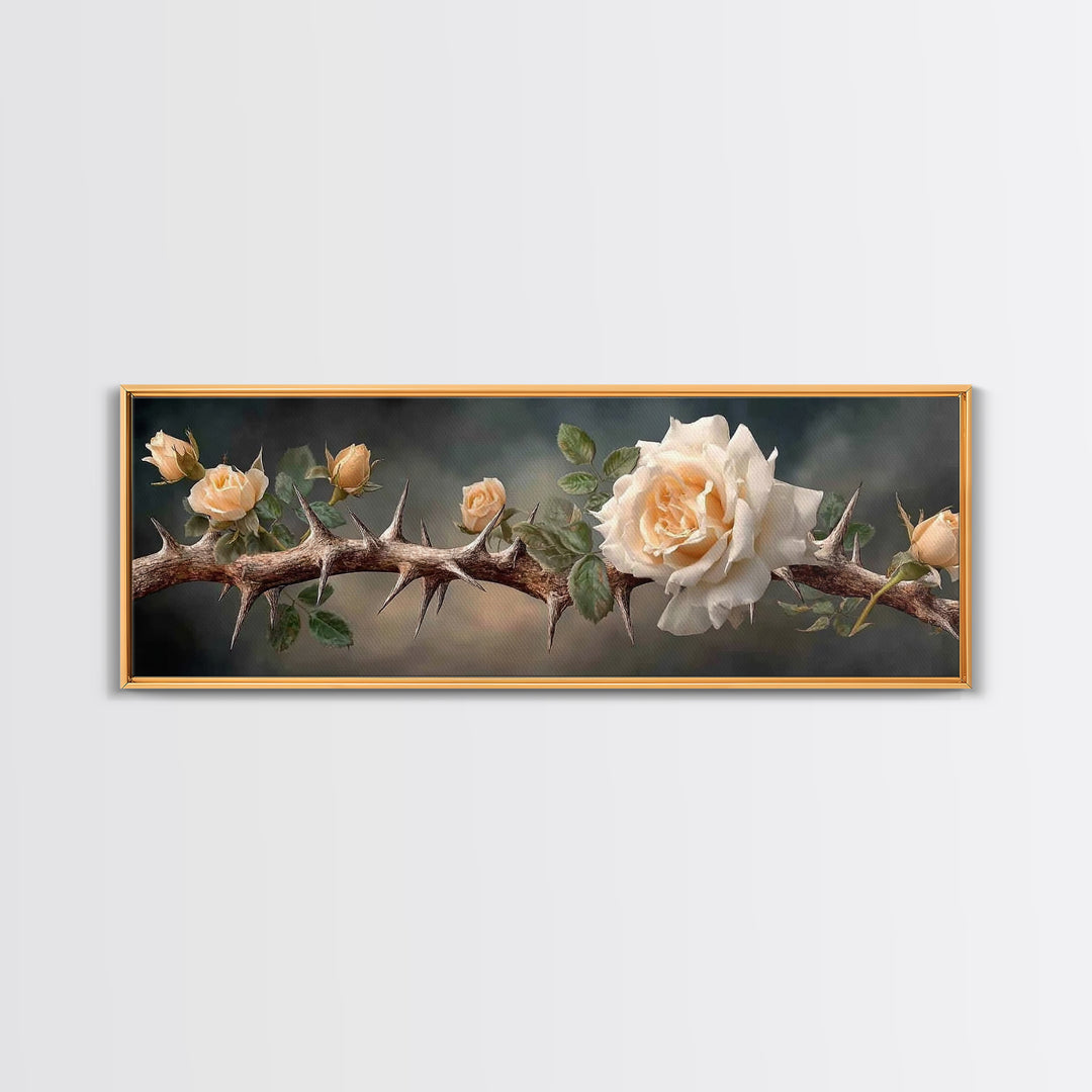Crown Of Mercy – Framed Canvas Print – Christian Wall Art – Christian Art Canvas – Panoramic Art – Christian Painting – Christian Art