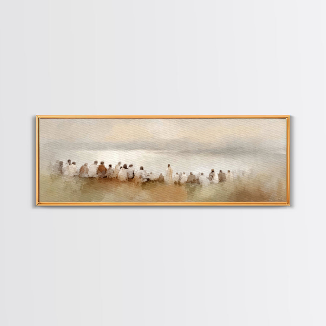 Heavenly Meadow Peace – Framed Canvas Print – Christian Art Print – Panoramic Painting – Jesus Art Print – Christian Wall Art – Christmas A