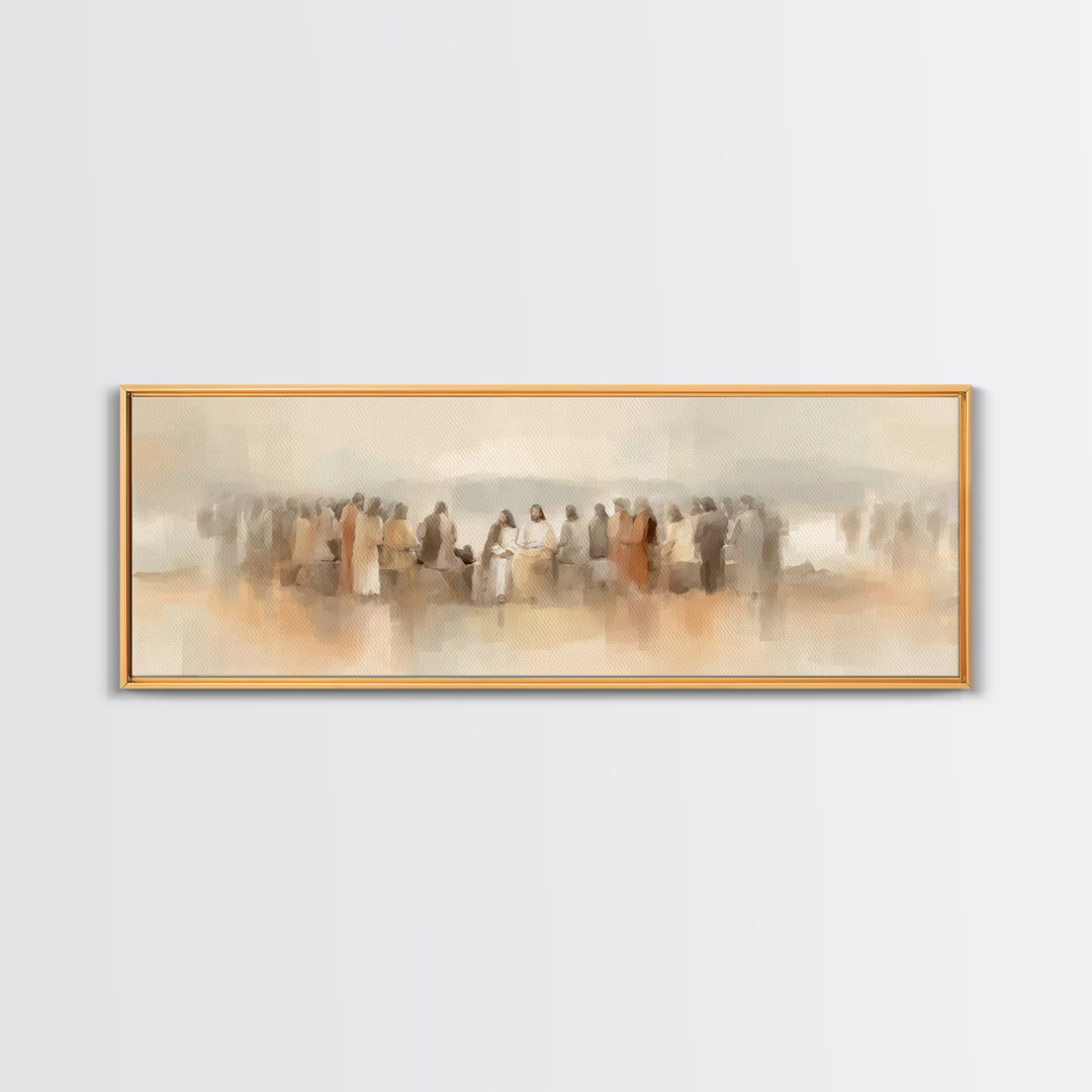 Still Waters Hope, Framed Canvas Print, Christian Wall Art, Panoramic Art, Jesus Canvas Art, Christian Painting, Christian Christmas Art
