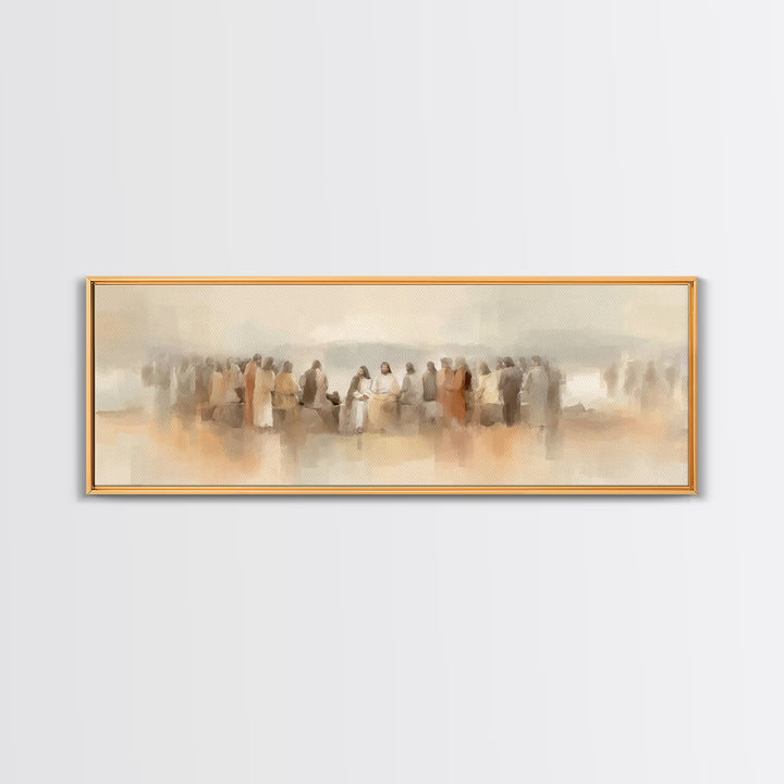 Still Waters Hope, Framed Canvas Print, Christian Wall Art, Panoramic Art, Jesus Canvas Art, Christian Painting, Christian Christmas Art