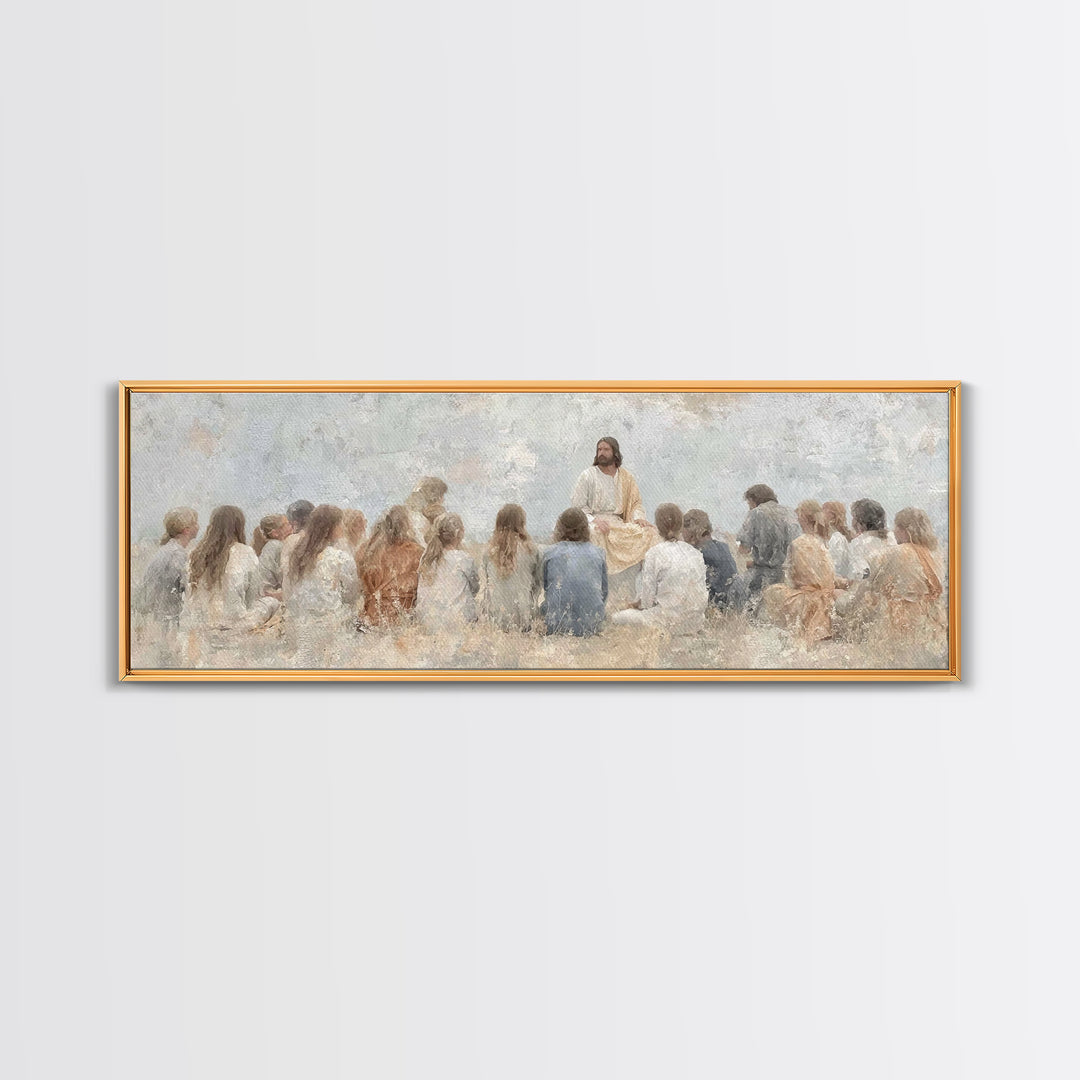 Desert Morning Calm – Framed Canvas Print – Christian Art – Panoramic Wall Art – Jesus Painting – Christian Art Canvas – Christmas Art Prin