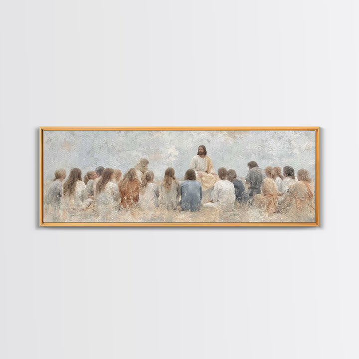 Desert Morning Calm – Framed Canvas Print – Christian Art – Panoramic Wall Art – Jesus Painting – Christian Art Canvas – Christmas Art Prin