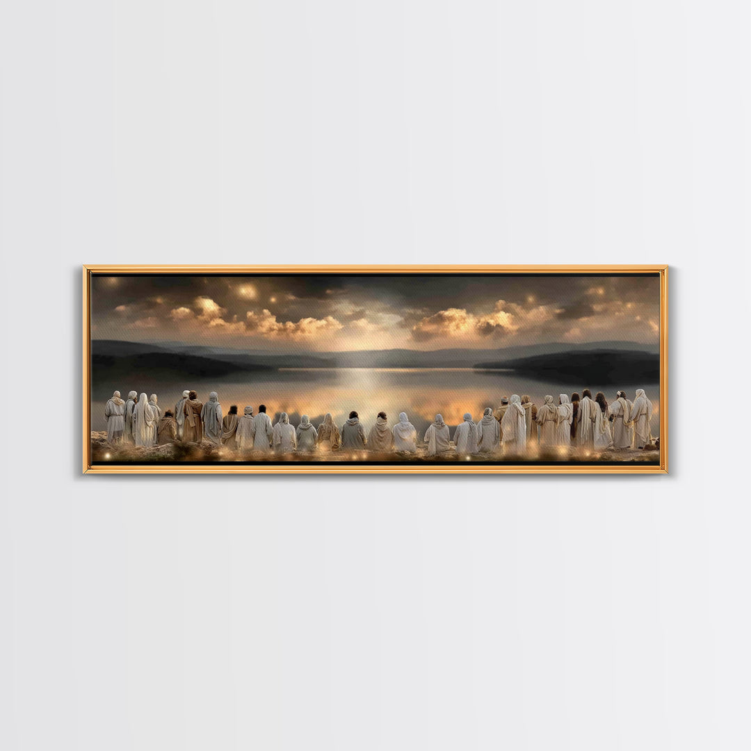 Rising Promise Light – Framed Canvas Print – Christian Wall Art – Panoramic Print – Jesus Canvas Art – Modern Christian Art – Christmas Déc