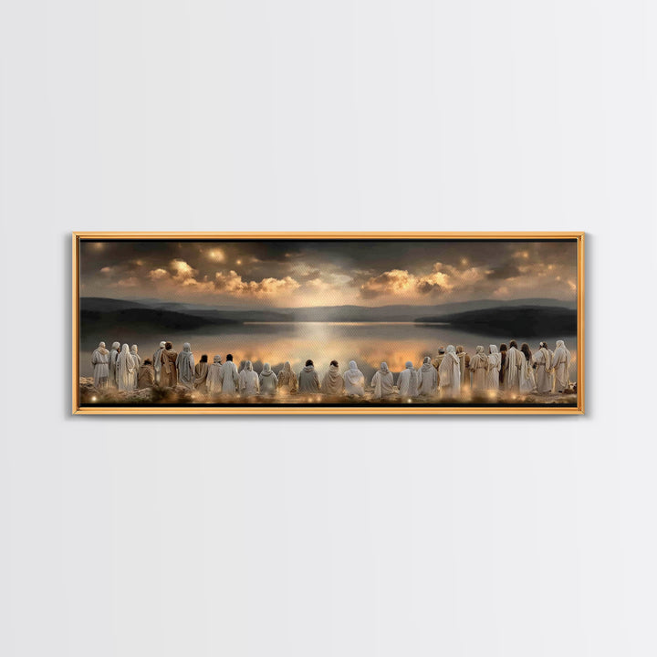 Rising Promise Light – Framed Canvas Print – Christian Wall Art – Panoramic Print – Jesus Canvas Art – Modern Christian Art – Christmas Déc