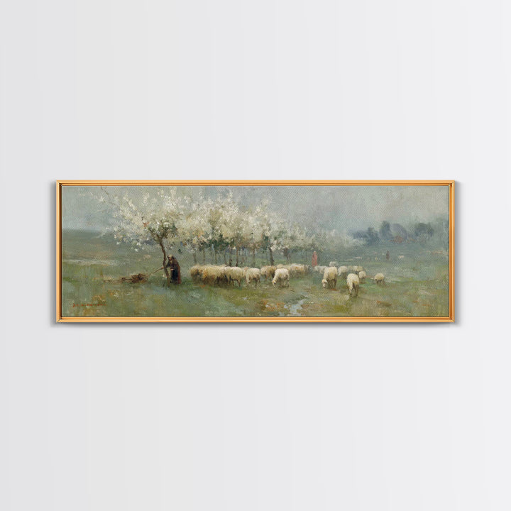 Fields Of Stillness | Framed Canvas Print | Panoramic Frame | Christian Art Work | Jesus Painting Canvas | Christian Decorations | Christia