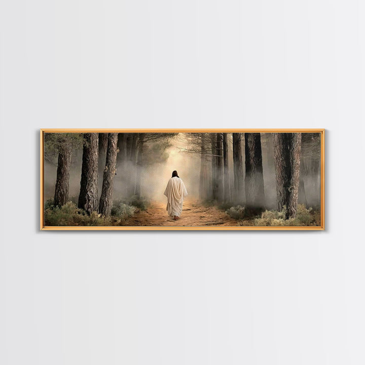Walk In Holiness – Framed Canvas Print – Panoramic Frame – Christian Art Print – Jesus Painting – Christian Wall Art – Christmas Art